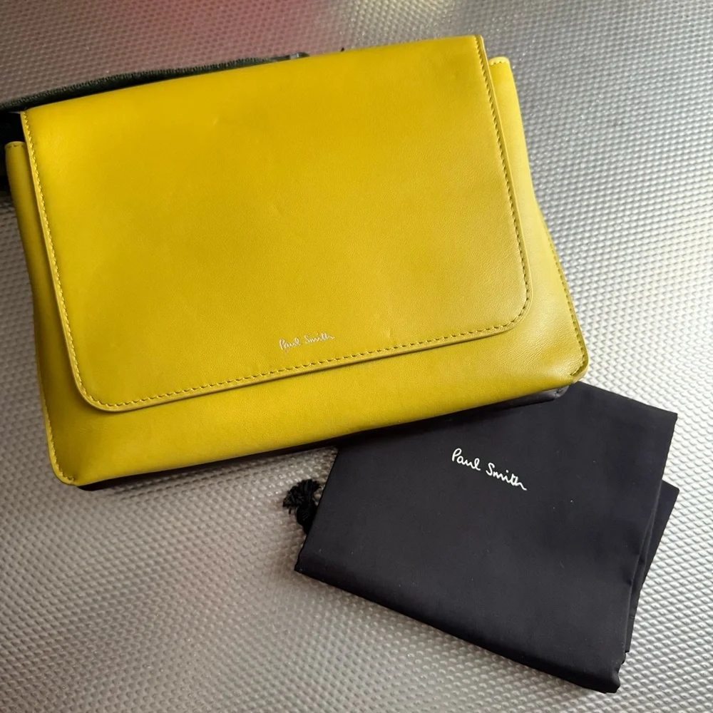 Paul Smith lime green and brown crossbody bag